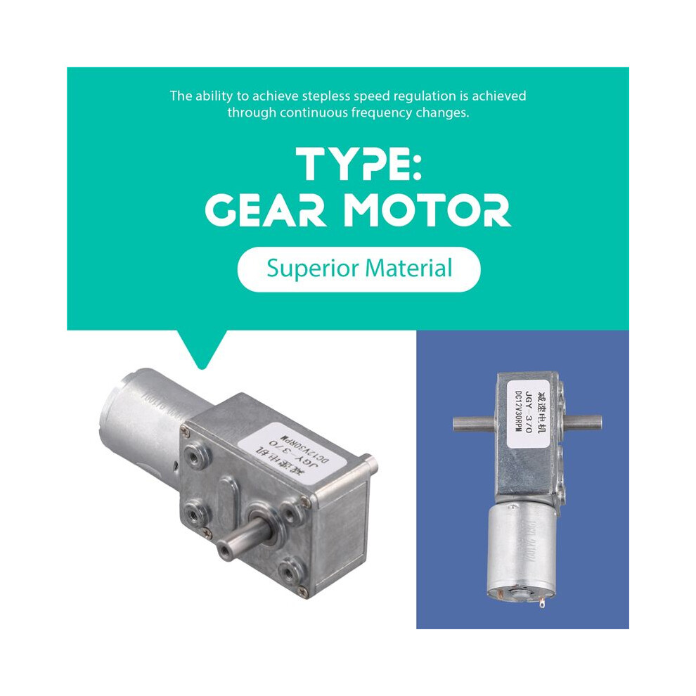 3X Jgy370 Motor 12V 30Rpm Reduce Speed Motor With High Torque Turbo Worm Geared 4714077270285