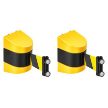 2Stück 5,1 M Magnetische Einziehbare Wandbarriere, Magnetische Wandmontage, Massenkontrolle, Einziehbarer Sicherheitsgurt, Gestreifter Gurt