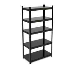 Vahvat metallimustat hyllyt 5 tasoa
