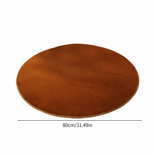 Round Polyester Plush Rug 80 cm 1