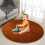 Round Polyester Plush Rug 80 cm 3
