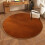 Round Polyester Plush Rug 80 cm 4