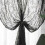 Black lace curtains tulle 39.4 inch 2-piece set 3