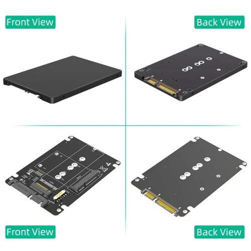 2X Adaptador SSD 2 em 1 Combina M.2 NGFF Key B e MSATA para Conversor de Adaptador  3 de 2,5 Polegadas, Caixa de SSD Externo 1