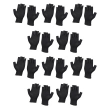Fingerlose Arbeitshandschuhe mit-10 Paar schwarz