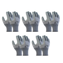 5 Paar Mehrzweck-Sicherheitshandschuhe, Latex getauchte-Grau