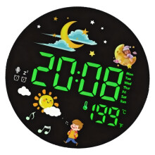 Minimalistische LED-Digitaluhr, 20 cm Display,-Grün