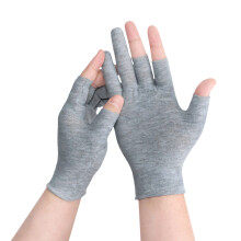 Comfortable Breathable All Cotton Three Finger Gloves-Gray