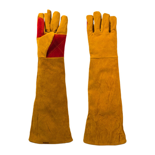 Flammhemmende Handschuhe. Lederschweißhandschuhe.-45cm