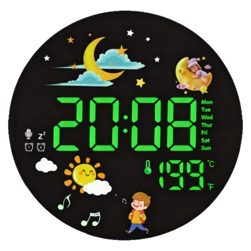 Horloge murale moderne à brancher avec affichage de la-Vert