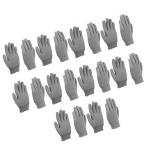 Ergonomic Comfortable Nylon Dipped Work Gloves-Gray 10 pairs