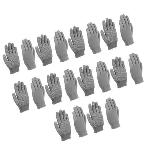 Ergonomic Comfortable Nylon Dipped Work Gloves-Gray 10 pairs