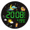 Small LED Wall Clock Featuring Temperature Display 20cm-Green 1