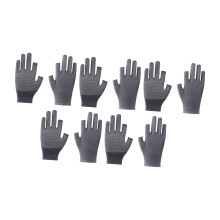 Premium Fingerless Protective Gloves for Packaging-Gray 5 pairs