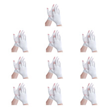 10 Pair Cotton Fingerless Gloves with Touch Display-White
