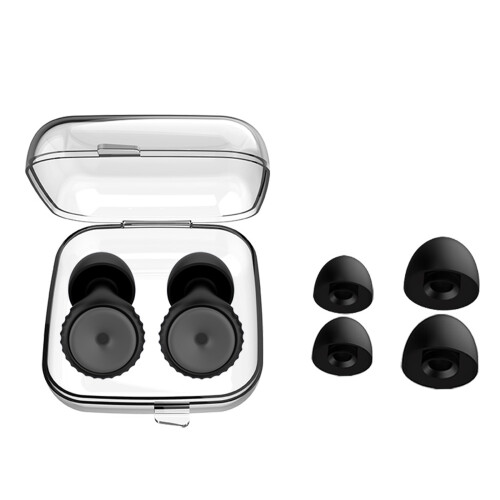 Soft Silicone Earplugs Featuring Noise Reduction-Black