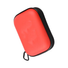 Water Resistant Medicine Pouch With Interior Dividers Clear-Red
