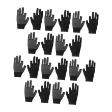 Nylon vingerloze werkhandschoenen met antislip-10 paar zwart