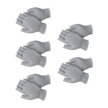 Vingerloze katoenen handschoenen met verbeterd-Grijs 5 paar