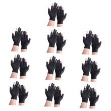 Ademende luchtige katoenen vingerloze handschoenen, op-zwart