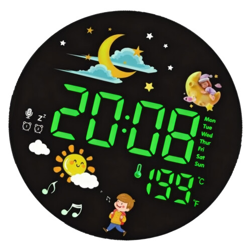Minimalistische LED digitale klok 20 cm display-Groente