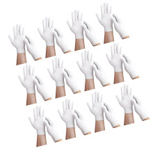 Pack of 12 Economical Nylon Protective Gloves for-White