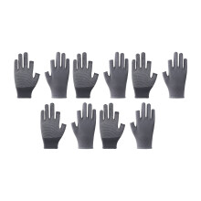 Fingerless Labor Gloves Featuring Elastic Wrist-Gray 5 pairs