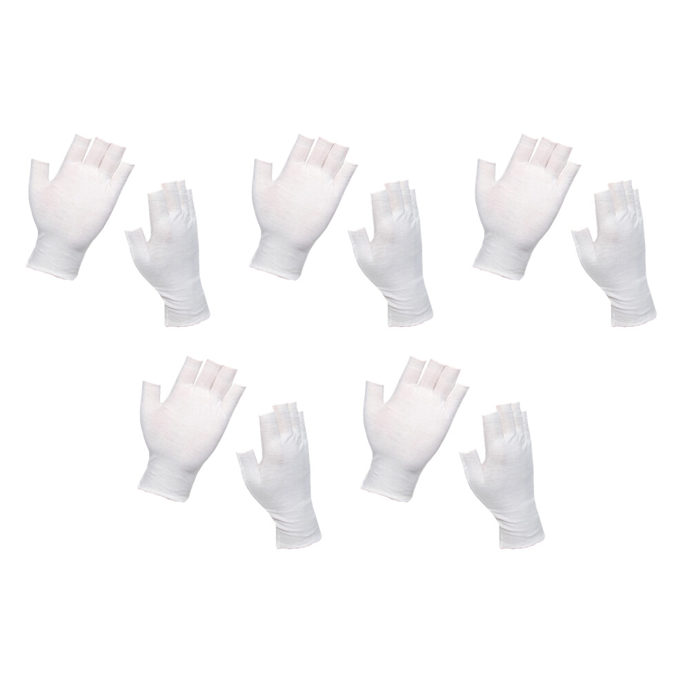 Flexible Fingerless Cotton Gloves Soft-5 Pairs Of White 7709000636839