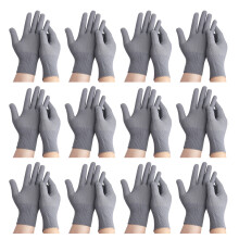 Pack of 12 Economical Nylon Protective Gloves for-Gray