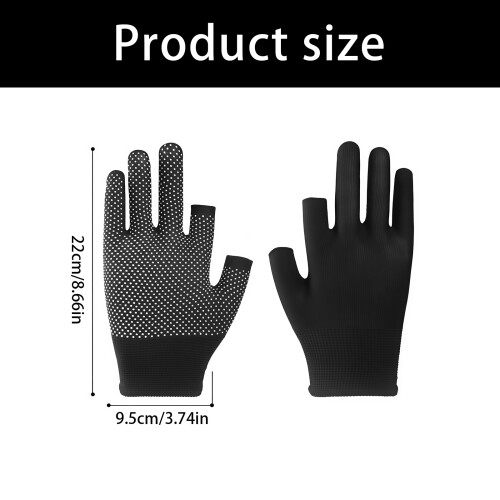 Premium Fingerless Protective Gloves for Packaging-Gray 5 pairs 2