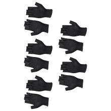 Highly Breathable Moisture Wicking Fingerless-5 pairs of black
