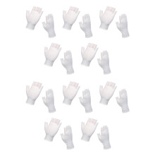 Versatile Comfort Fit Fingerless Cotton Gloves-White 10 pairs