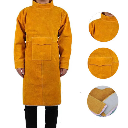 Unisex Protective Apron with High Collar Long Sleeve-120cm 2