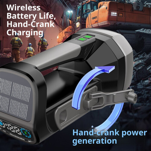 Portable Emergency Torches Solar USB Hand Power Charging-Silver 1