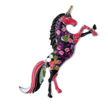 Vintage Horse Brooch Retro Fantasy Design Alloy-Red