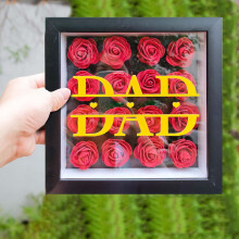 DIY Apa képkeret árnyékdoboz – akril rózsák díszléce 20 cm