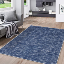 Haperlare blue area rug 5' x 7' low-pile machine washable