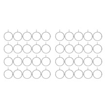 Inele de perdea argintii, deschise, 38 mm, fier, pachet de 40