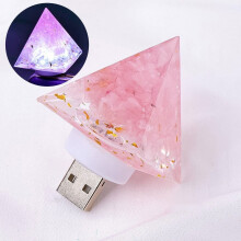 Jul USB Nattlampa Kristall Pyramid Naturlig Grus
