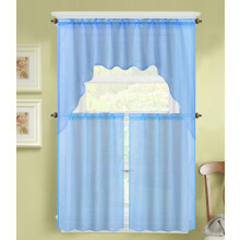 Voile transparenta köksgardiner, 2 nivåer + 1 kappa