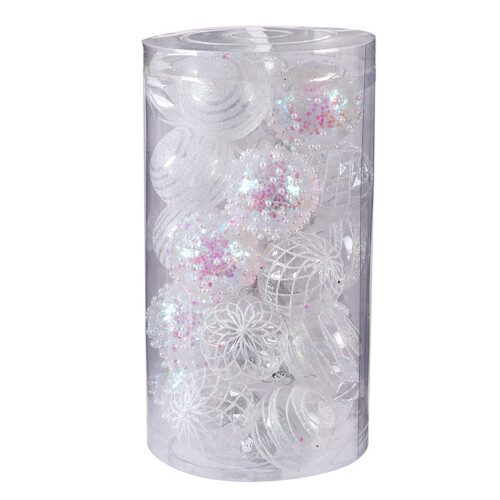 25pcs Shatterproof Clear Christmas Ball Ornaments