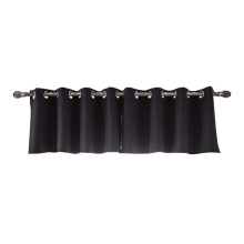 Black Polyester Short Curtains Light Blocking 74x36cm