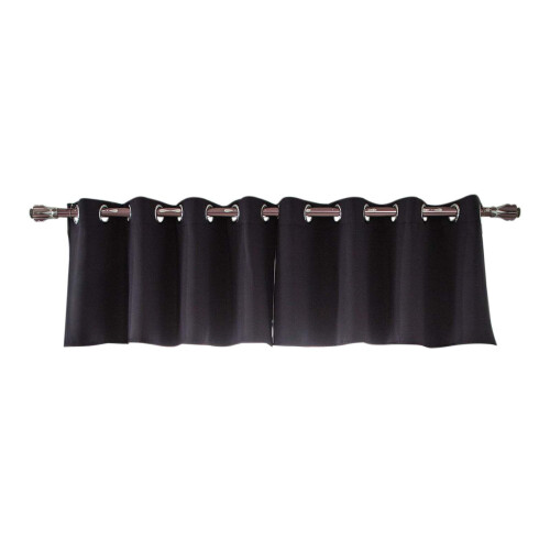 Black Polyester Short Curtains Light Blocking 74x36cm