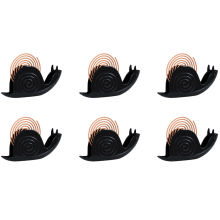 Snigelformad myggspiralhållare svart, 6-pack