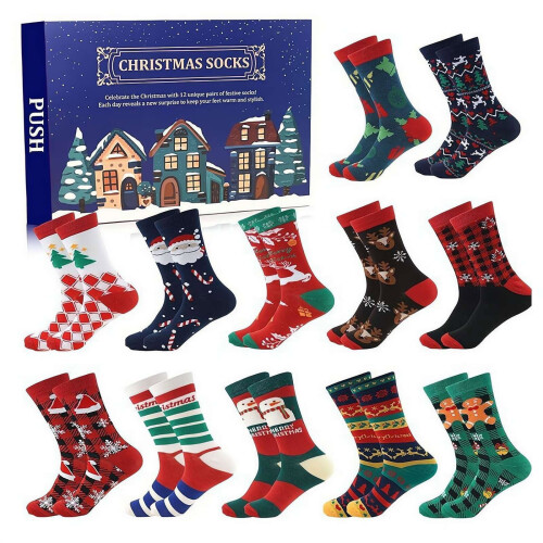 Rolig julsockadventskalender 12 par
