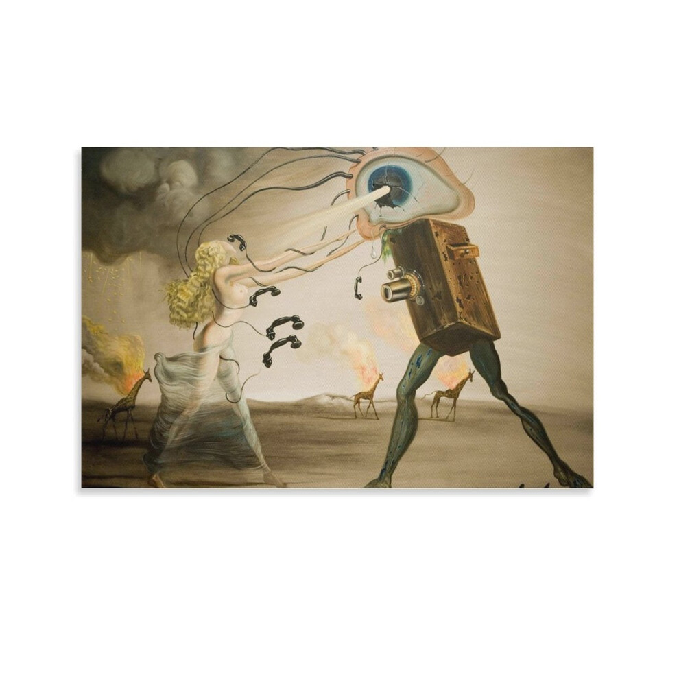 Salvador Dali Canvas Print - Burning Giraffes & Telephones,-image-OPC-PTHZHV8-NEW
