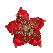 Décorations de sapin de Noël en tissu, poinsettias 56 cm