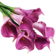 Lys calla au toucher réaliste, fleurs artificielles en polyuréthane, 64 cm, lot de 6