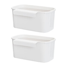 Vita hängande mini-papperskorg av PP, 2-pack