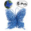 6 x Blue Plastic Christmas Tree Ornaments 8cm 1